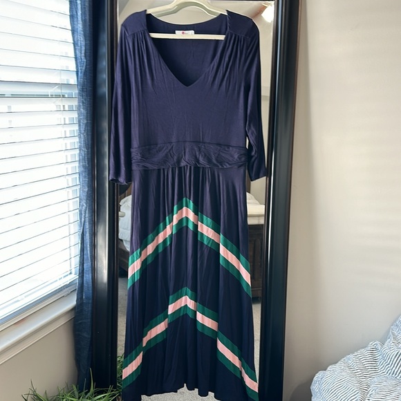 Mini Boden size 12 12r navy striped dress - Picture 2 of 5